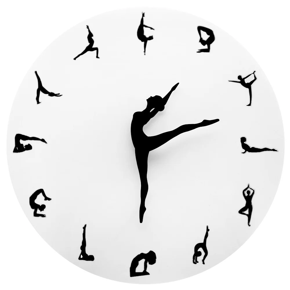 Yoga Fitness Watch - HQ Joga Postawy Zegar Ścienny Fitness