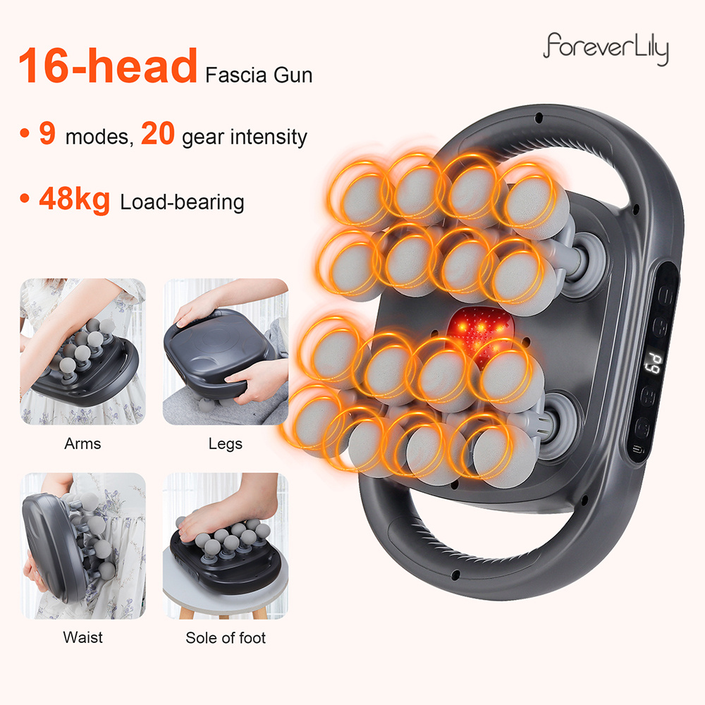 Vibration Massage Gun - 16-głowicowy pistolet powięziowy Wibracje o wysokiej