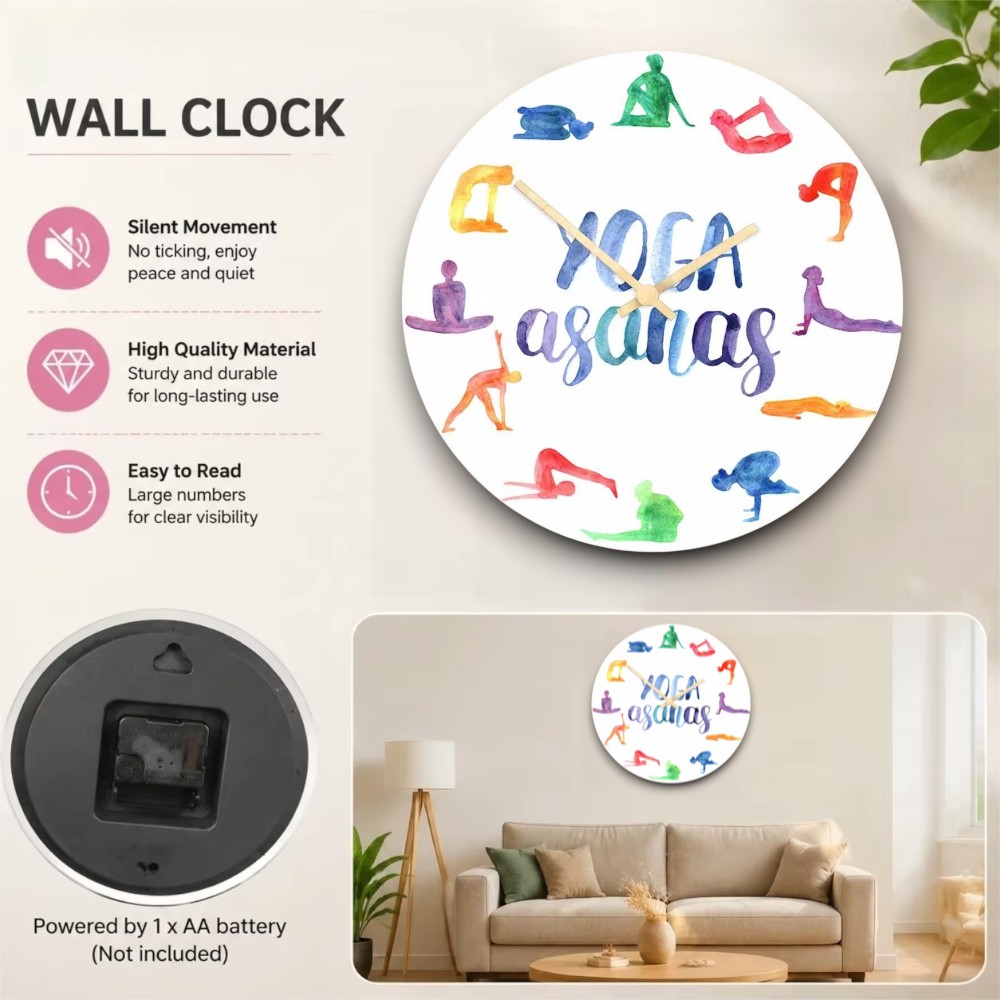 Zegar ścienny z akwarelowymi p – Yoga Fitness Watch recenzja i cena