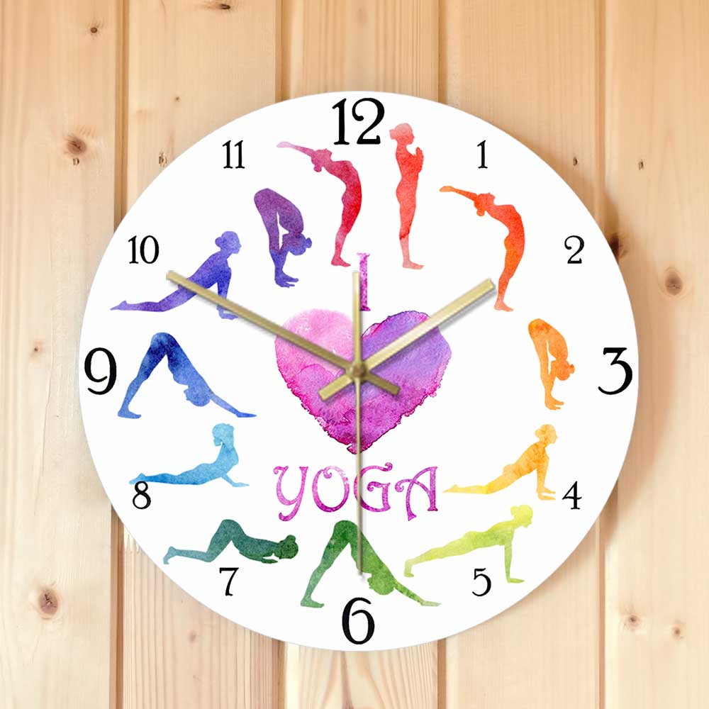 Zegar ścienny z nadrukiem akwa – Yoga Fitness Watch recenzja i cena